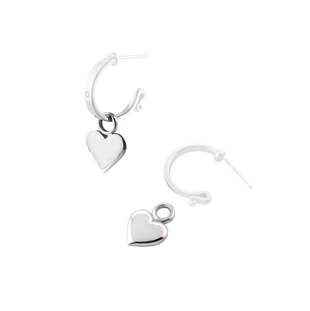 Gemstone, Pearl & Heart Drops for Silver Derby Earrings