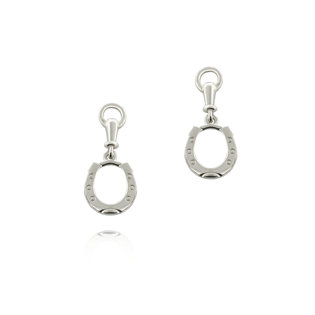 Silver Horseshoe Drop Earrings Sylvia Kerr Jewellery
