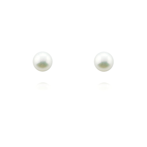 Cultured pearl earrings white gold fittings