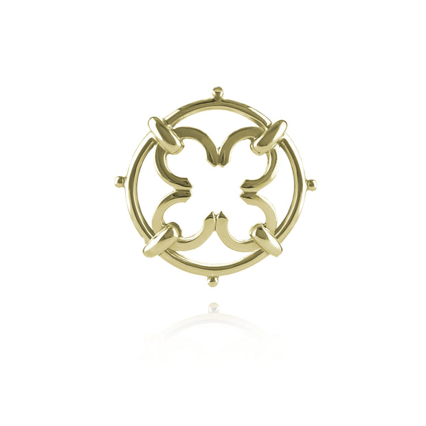 solid 9ct gold designer brooch/stockpin inspired by Scottish baronial ironwork.