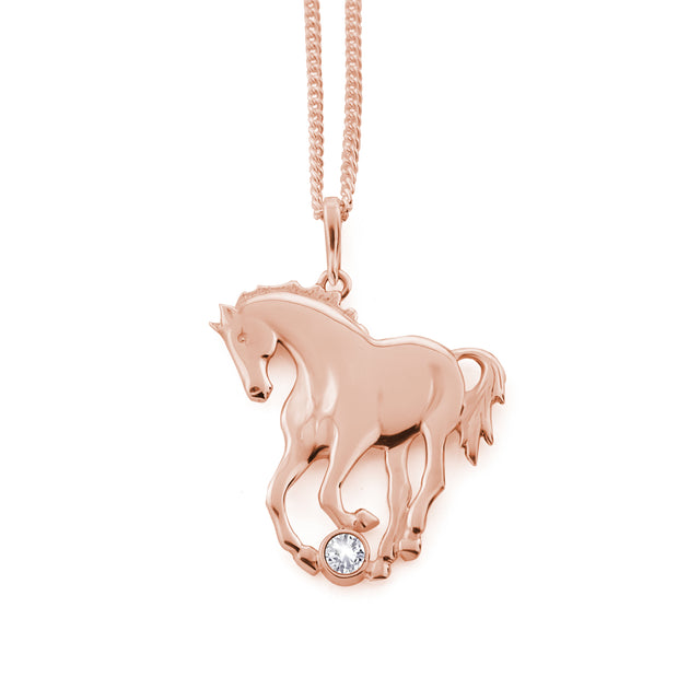 Rose gold new arrivals horse necklace