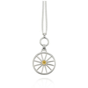 Silver  Carriage Wheel & Gemstone Necklace