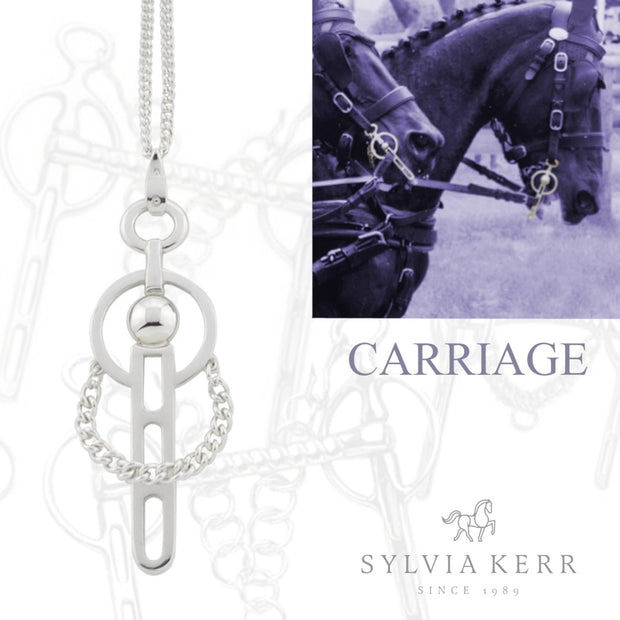 Silver Carriage Pendant on Chain
