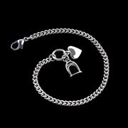 heavy chain stirrup and heart bracelet