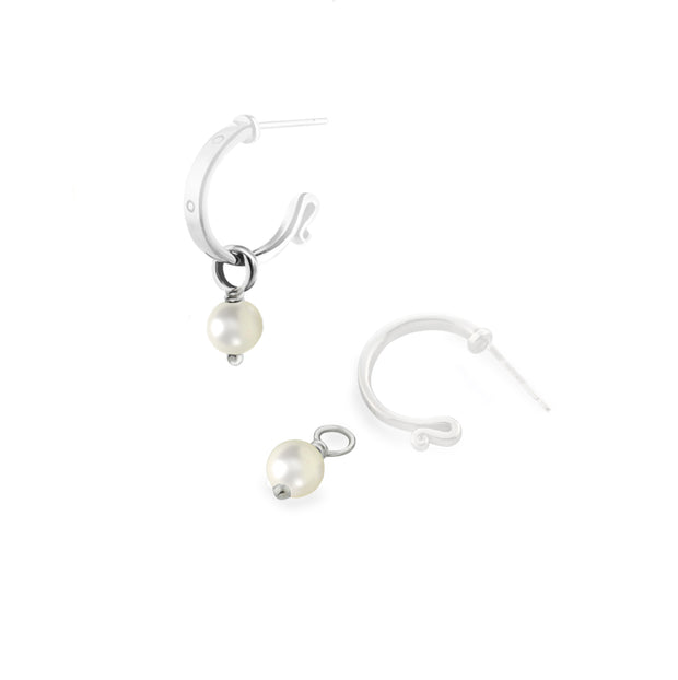 Gemstone, Pearl & Heart Drops for Silver Derby Earrings