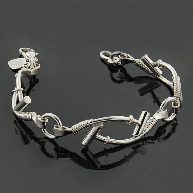 Ladies Silver chukka Polo mallet bracelet