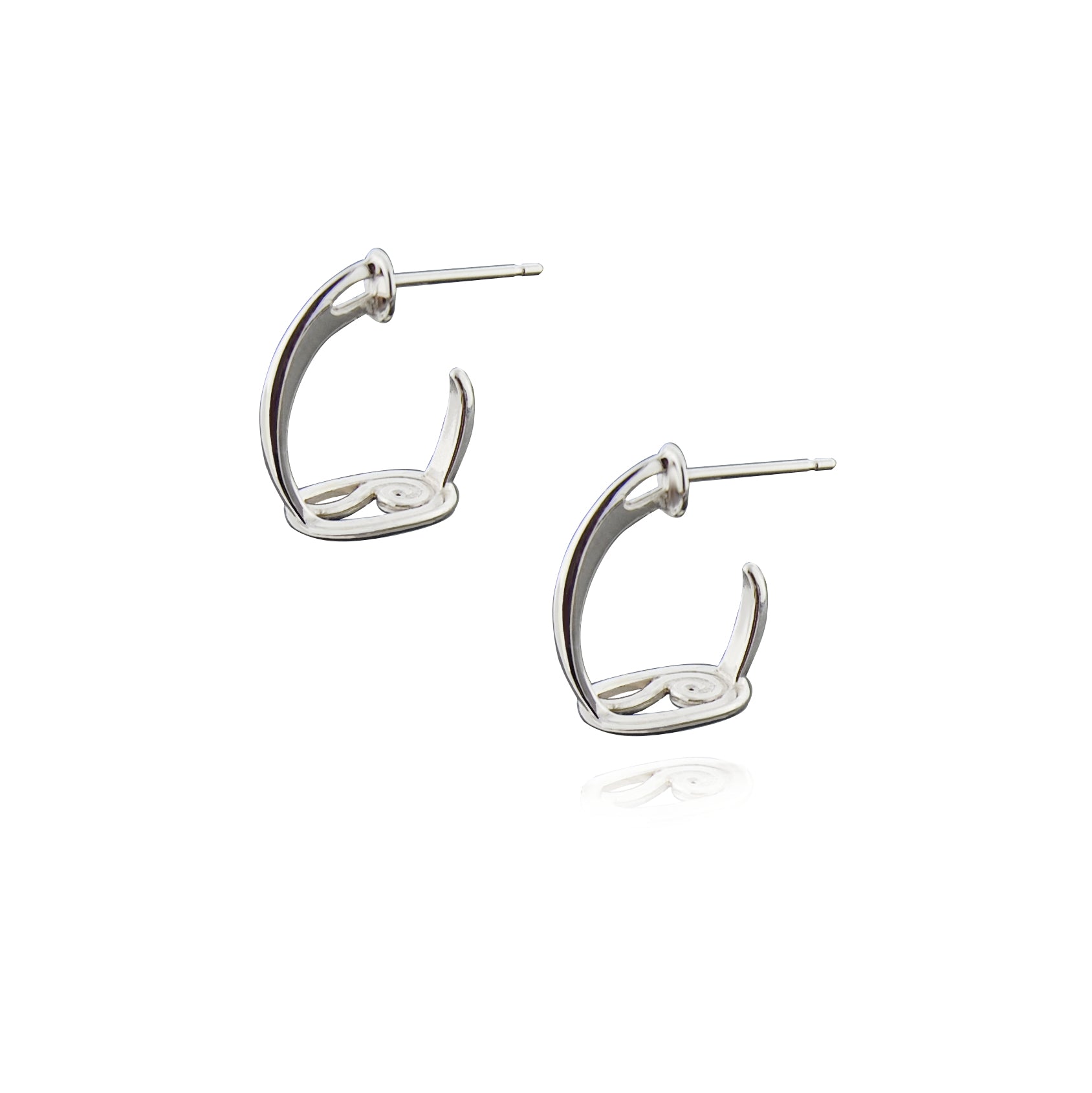 Silver Stirrup Epsom Hoop Earrings Sylvia Kerr Jewellery