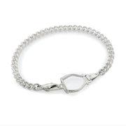 Silver His/Hers Heavy Stirrup & Chain Bracelet