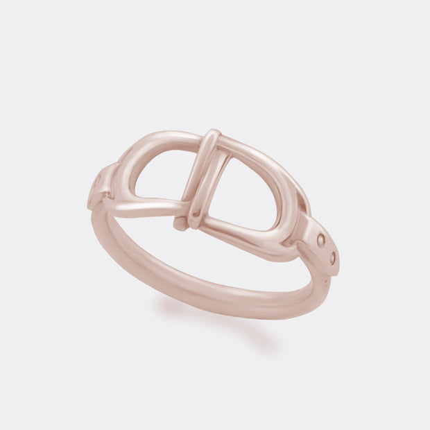 designer gold interlacing stirrup ring