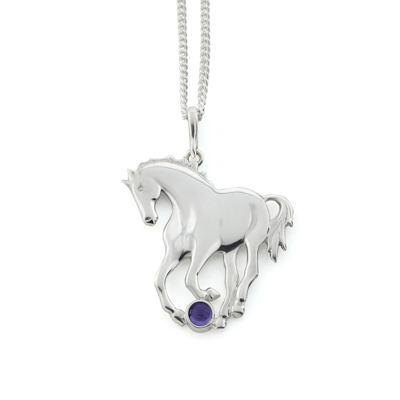 Silver Prancing Horse Necklace Sylvia Kerr Jewellery