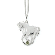 Silver Prancing Horse Necklace
