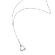 Silver Stirrup Badminton Lariat Necklace
