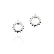 designer solid silver equestrian swivel earrings