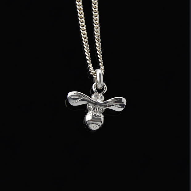 designer silver carved honey bee necklace 