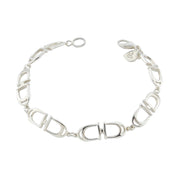solid silver designer double stirrup bracelet 