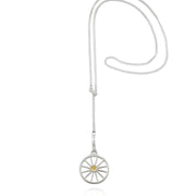 Silver Lariat Carriage Wheel Necklace